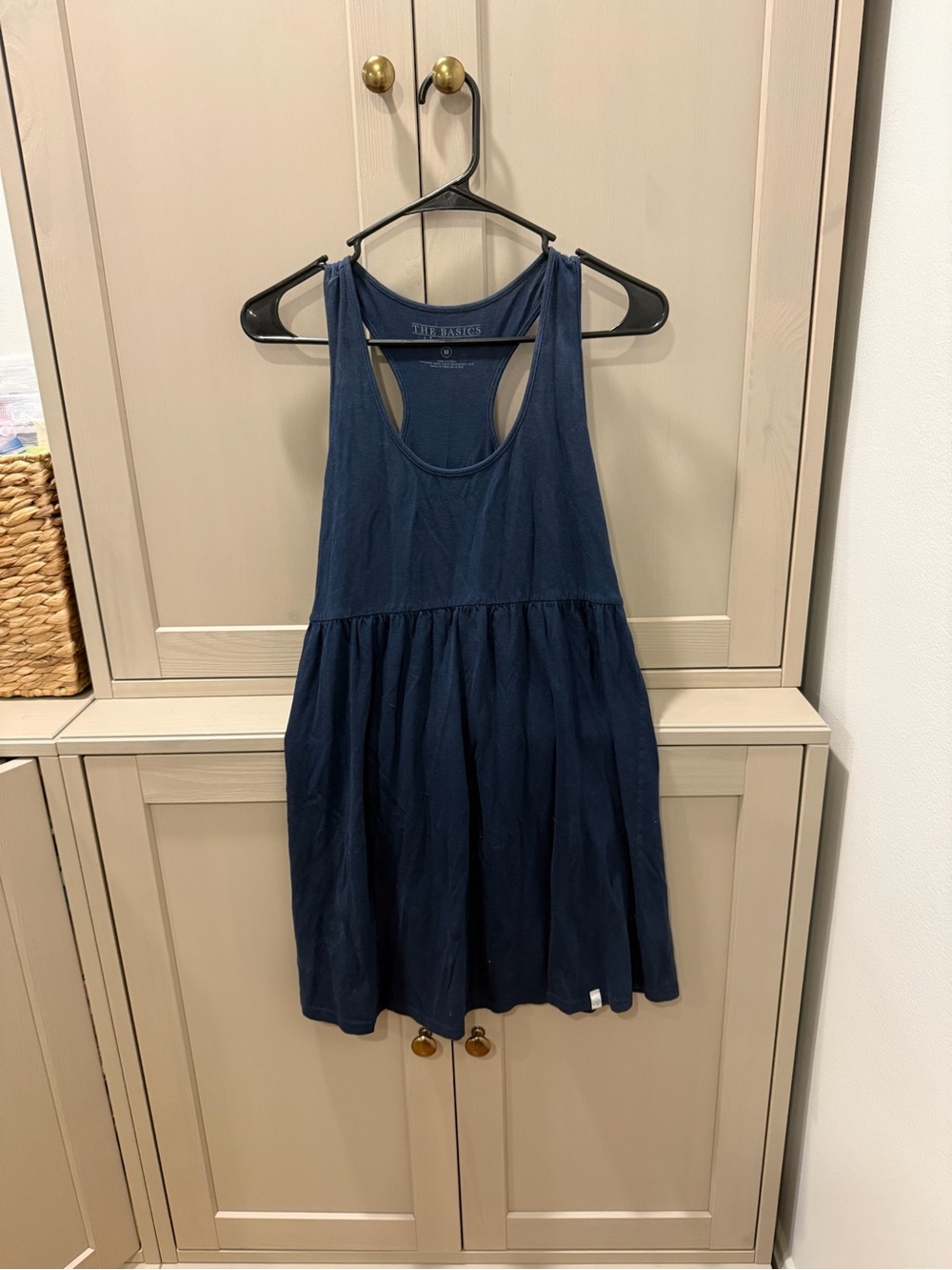 Lauren James Navy Racerback Gathered Tank Dress